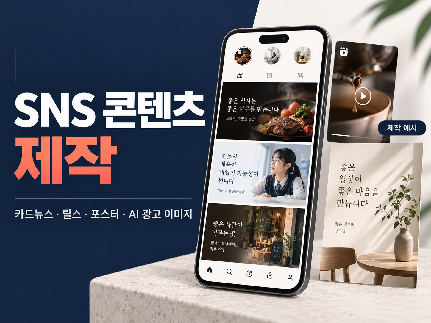 SNS 콘텐츠 제작 예시 이미지
